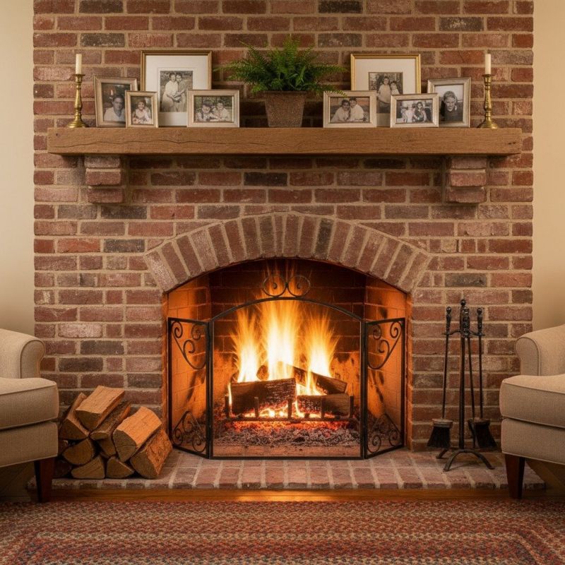 Brick Mantel Installation